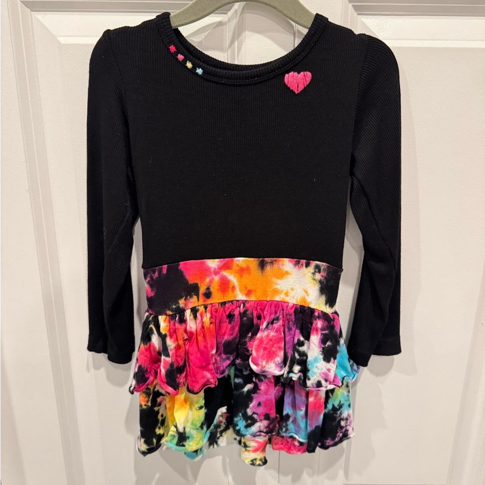 Flowers by Zoe Long Sleeve Dress with Tie-Dye Bottom